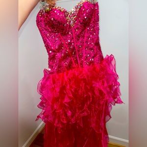 Thrifted prom dress in gerogia. Like a kinda hot pink fuscia. From Alyce Paris